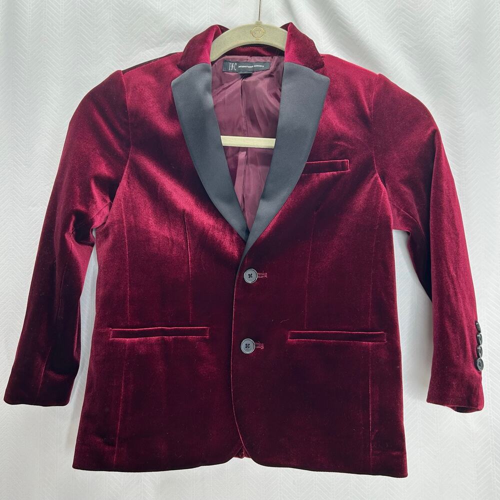 Inc boys red velvet blazer party holiday wedding